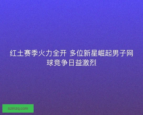 红土赛季火力全开 多位新星崛起男子网球竞争日益激烈